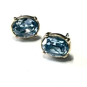 Blue and Gold Stud Earrings